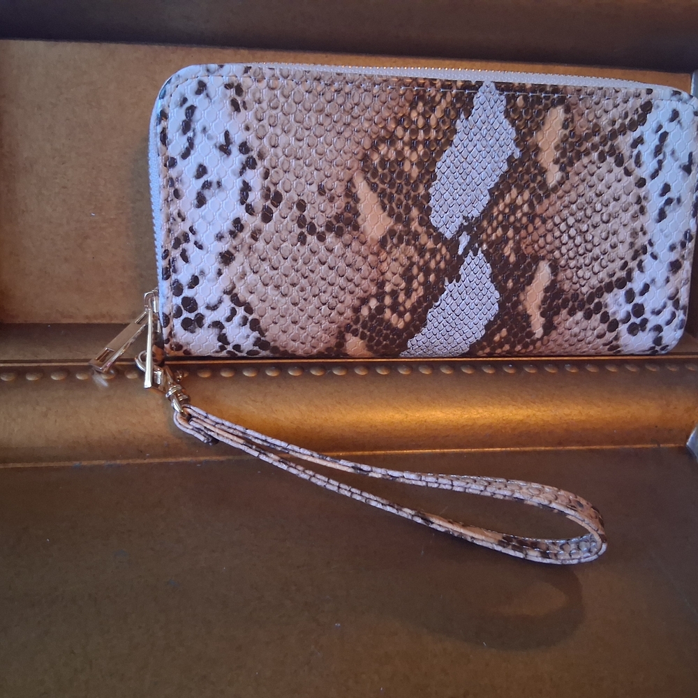 a new day Brown Snake Pattern Wristlet